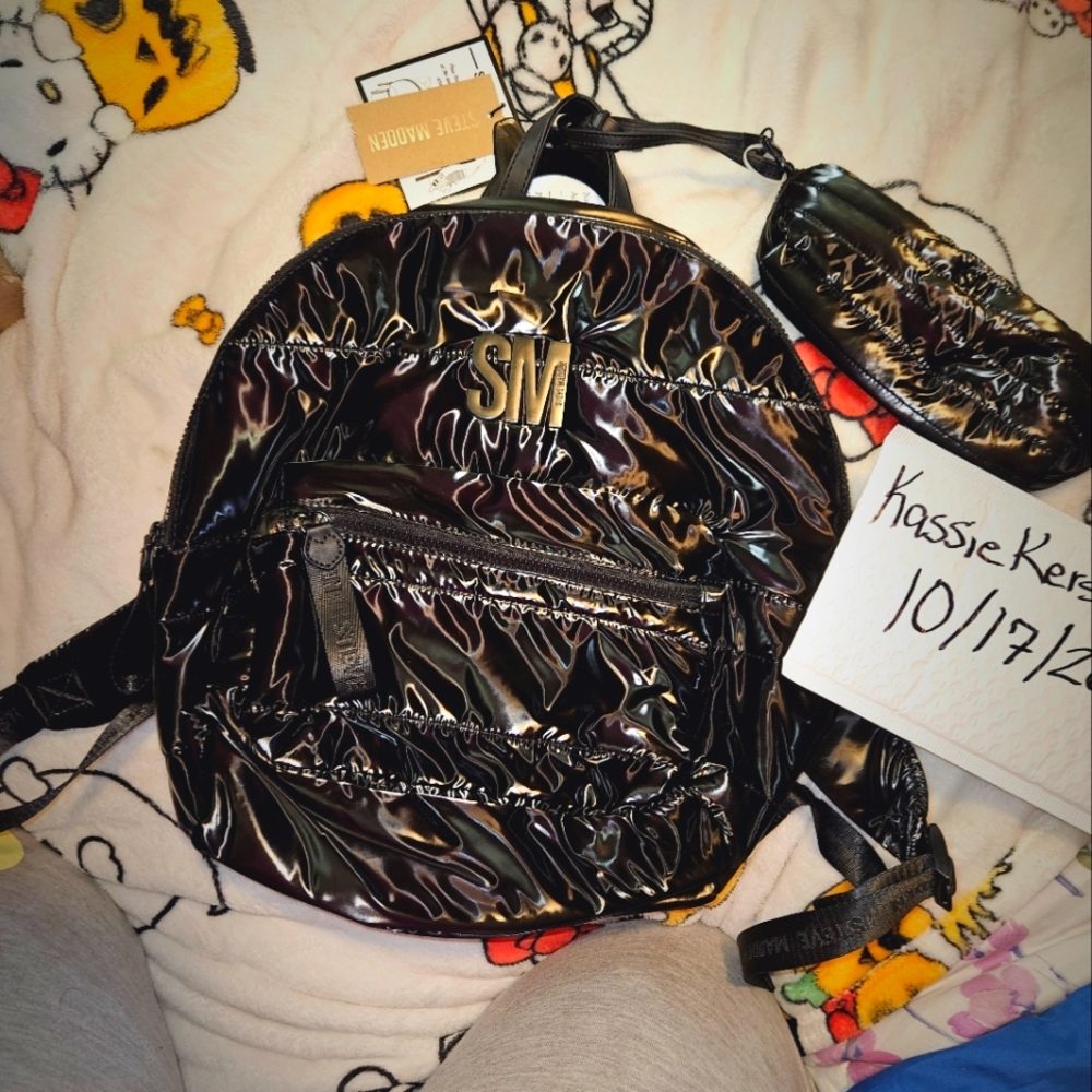 Steve Madden leather full size back pack with full size leather pencil case